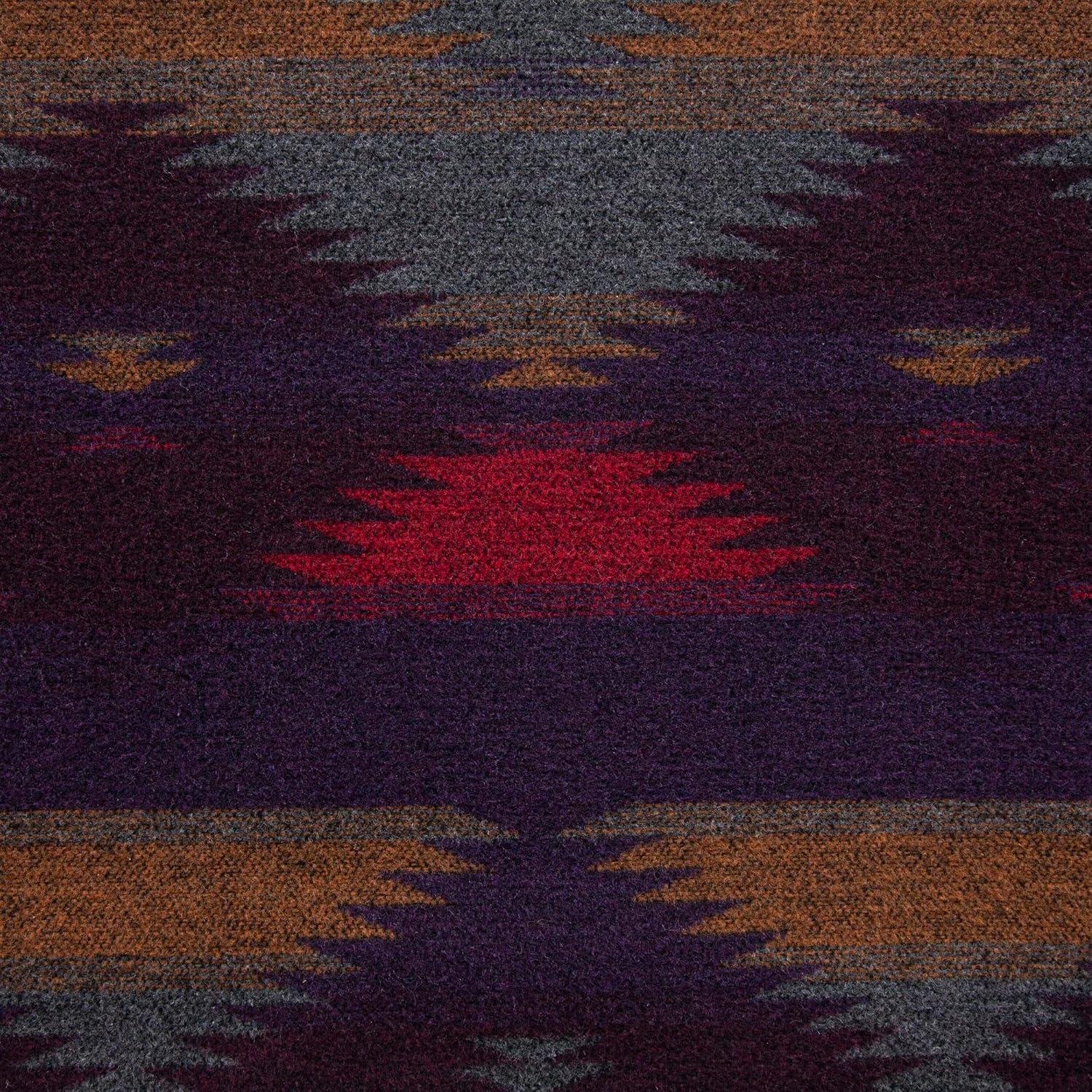 Gila Wool Blend Purple Yarn Dye Aztec Design Western Southwestern Lodge Throw Pillow