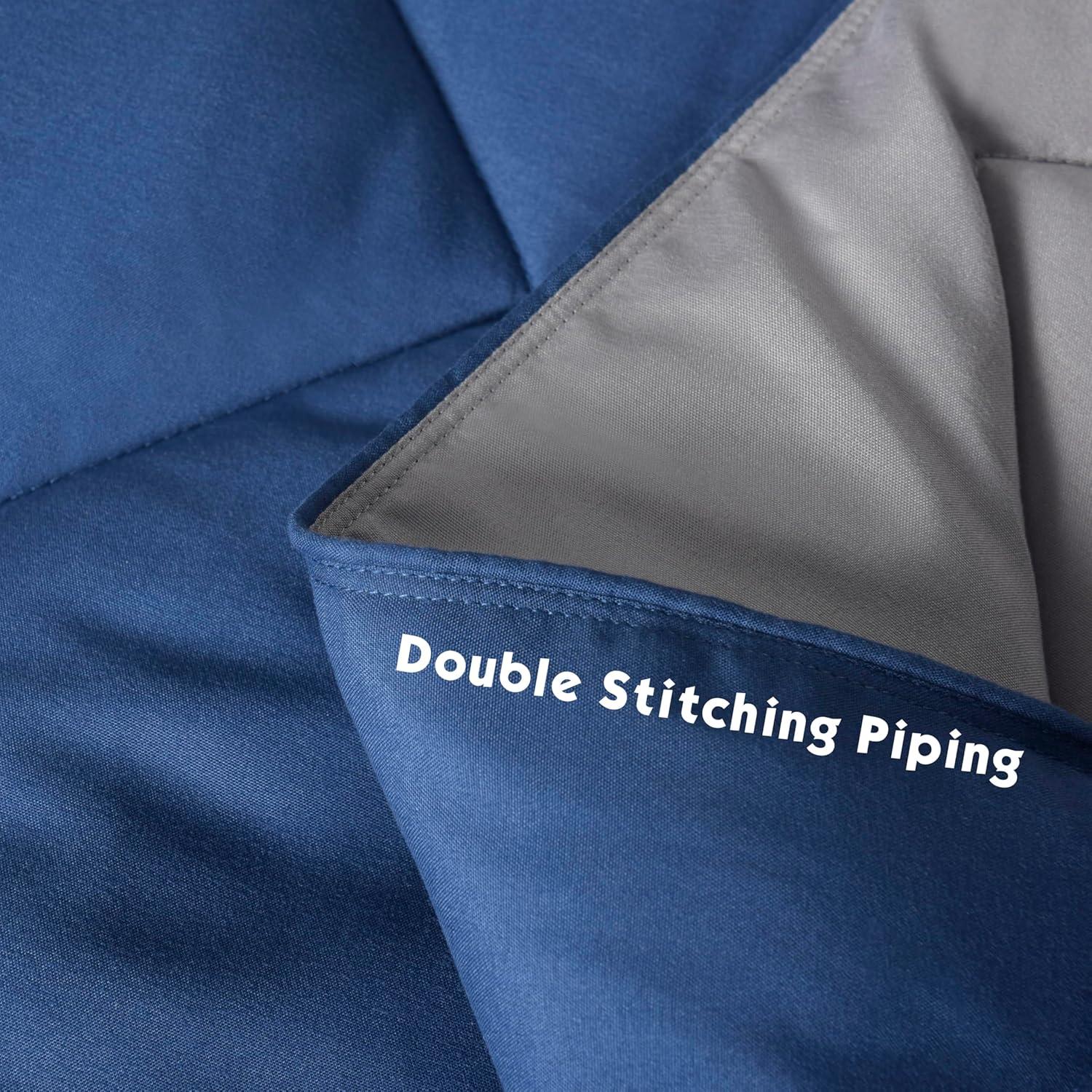 Navy and Light Gray Reversible Queen Microfiber Comforter Set