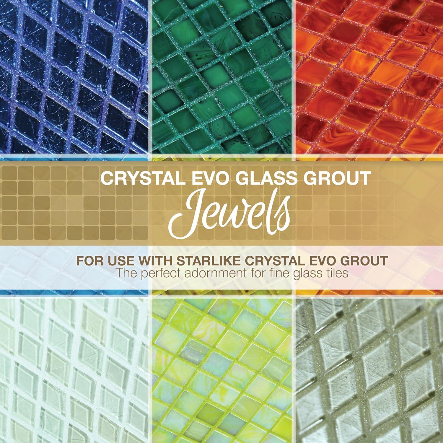 White Pearl 75 grams (1-Pack) Glass Grout Jewel and Starlike Crystal EVO 700 5.5 lb Grout Combo