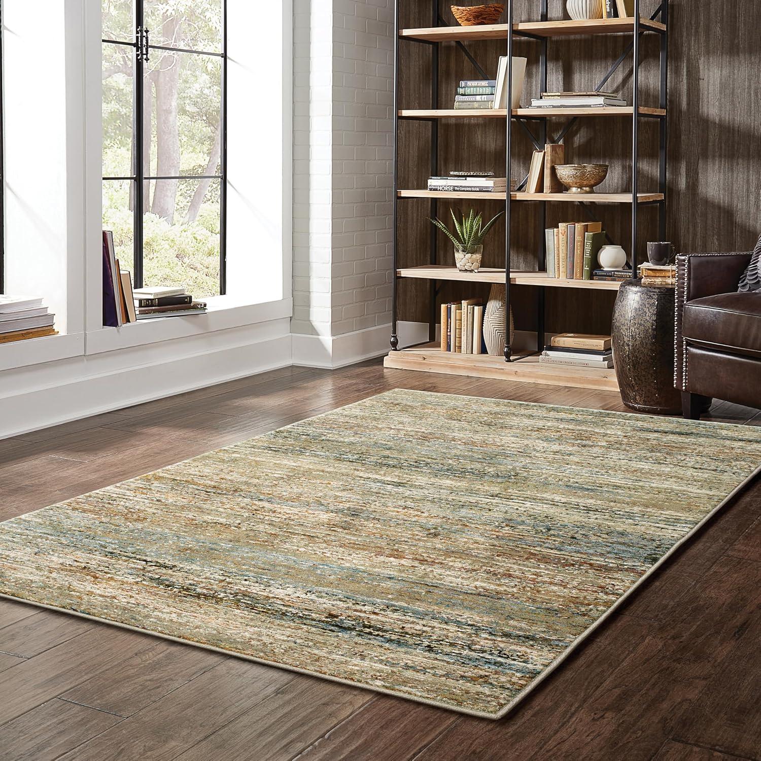 Oriental Weavers Atlas 8037J Gold/ Green Indoor Area Rug - 3'3" x 5'2"