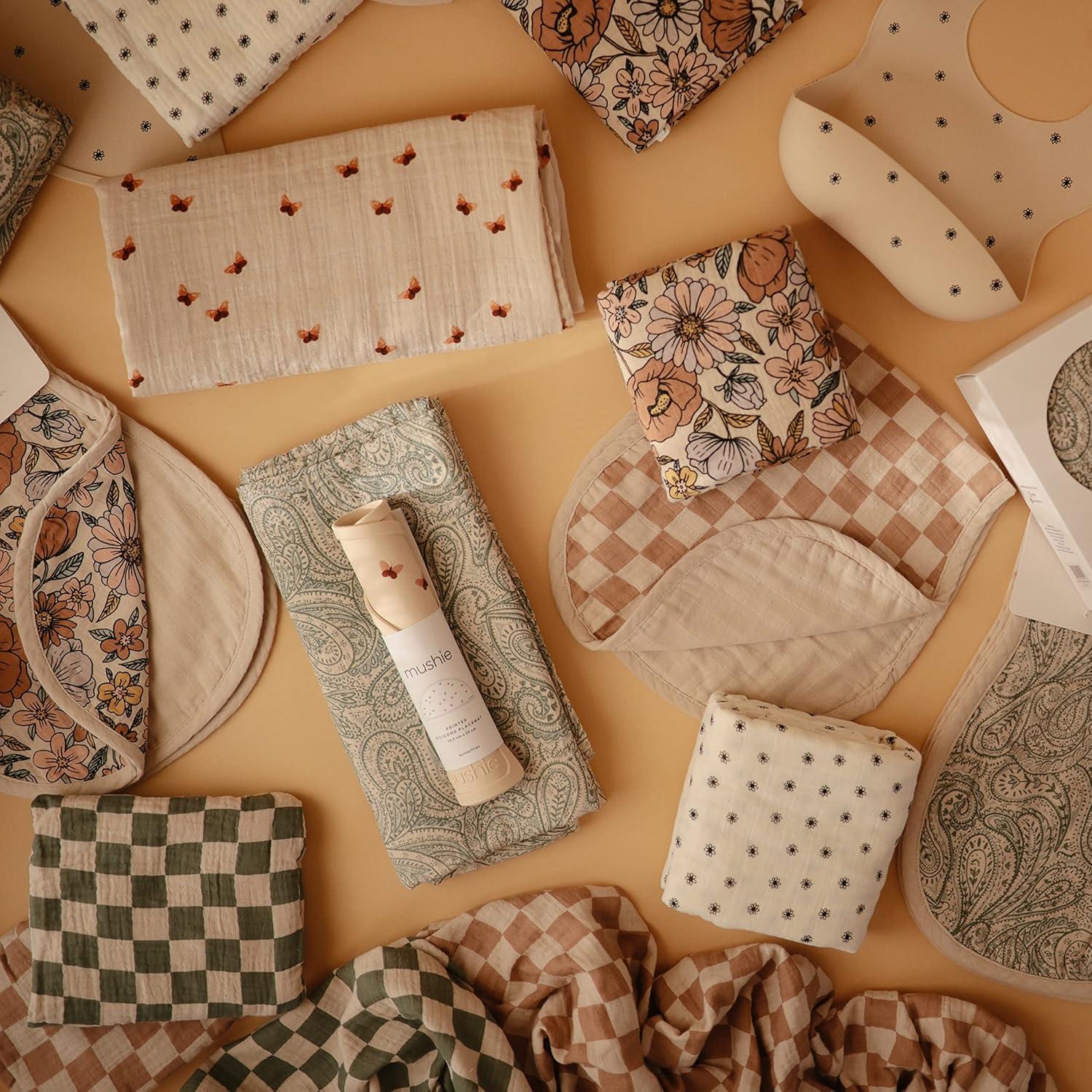 Mushie Extra Soft Muslin Crib Sheet - Bees