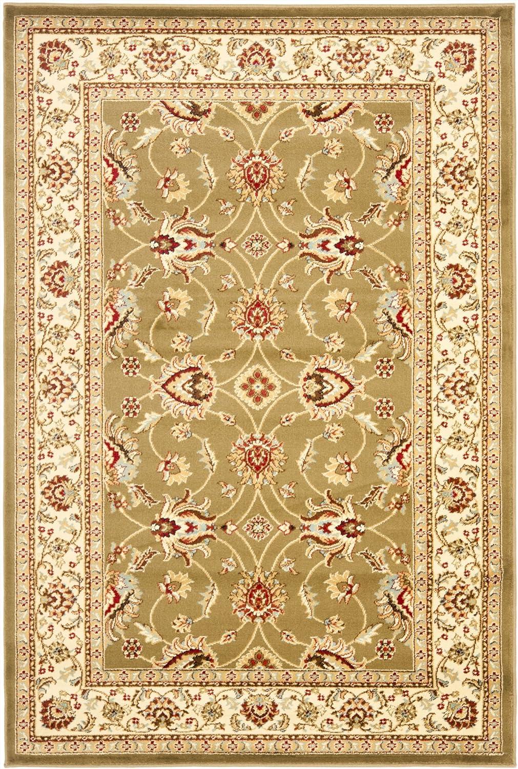 Lyndhurst LNH553 Power Loomed Area Rug - Green/Ivory - 4'x6' - Safavieh.