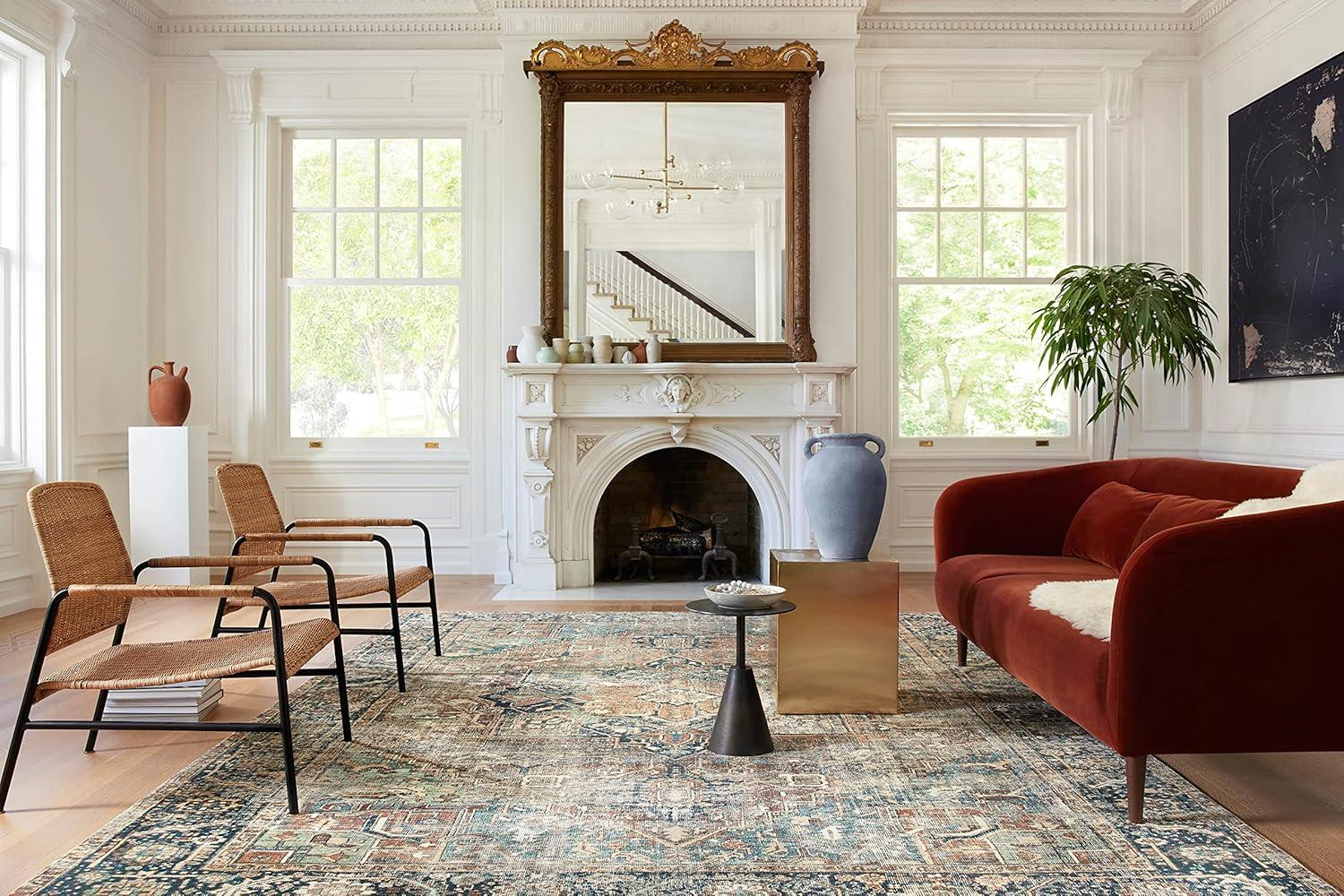 Loloi II Loloi Margot Terracotta / Lagoon Area Rug feat. Cloudpile