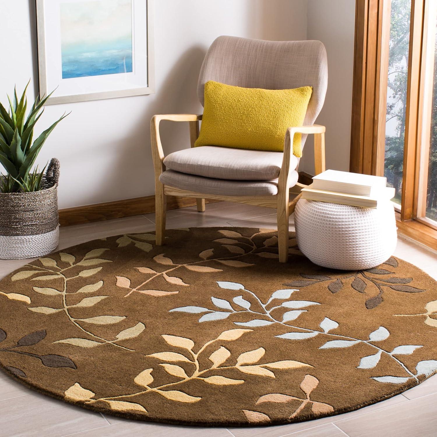 Soho SOH833 Hand Tufted Indoor Area Rug - Brown/Multi - 6' round - Safavieh.