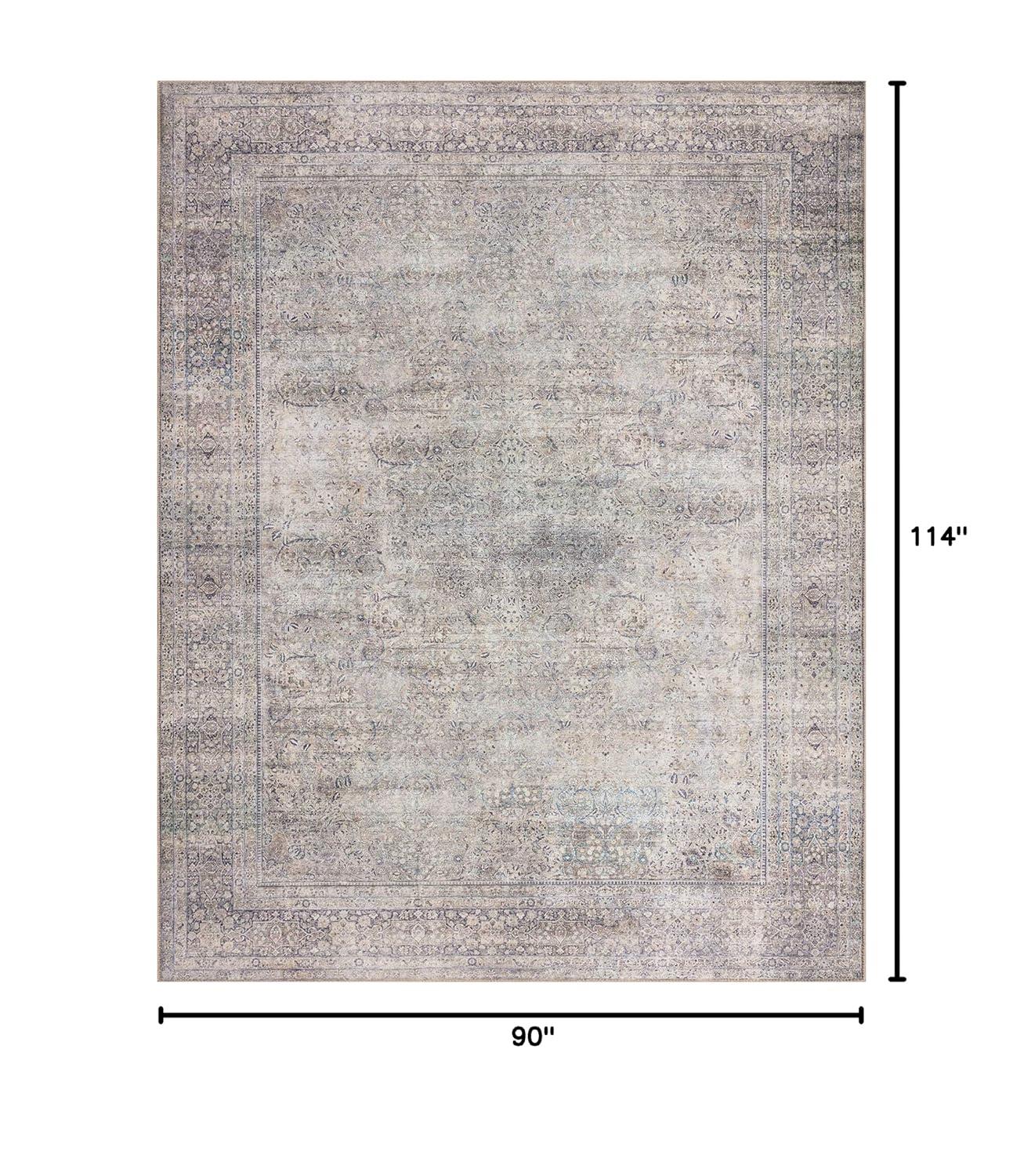 Loloi II Wynter WYN-03 Silver / Charcoal Oriental Area Rug 7'-6" x 9'-6"