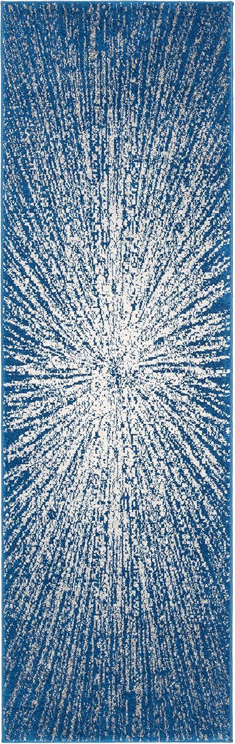 Evoke EVK228 Power Loomed Indoor Runner - Navy/Ivory - 2'2"x7' - Safavieh