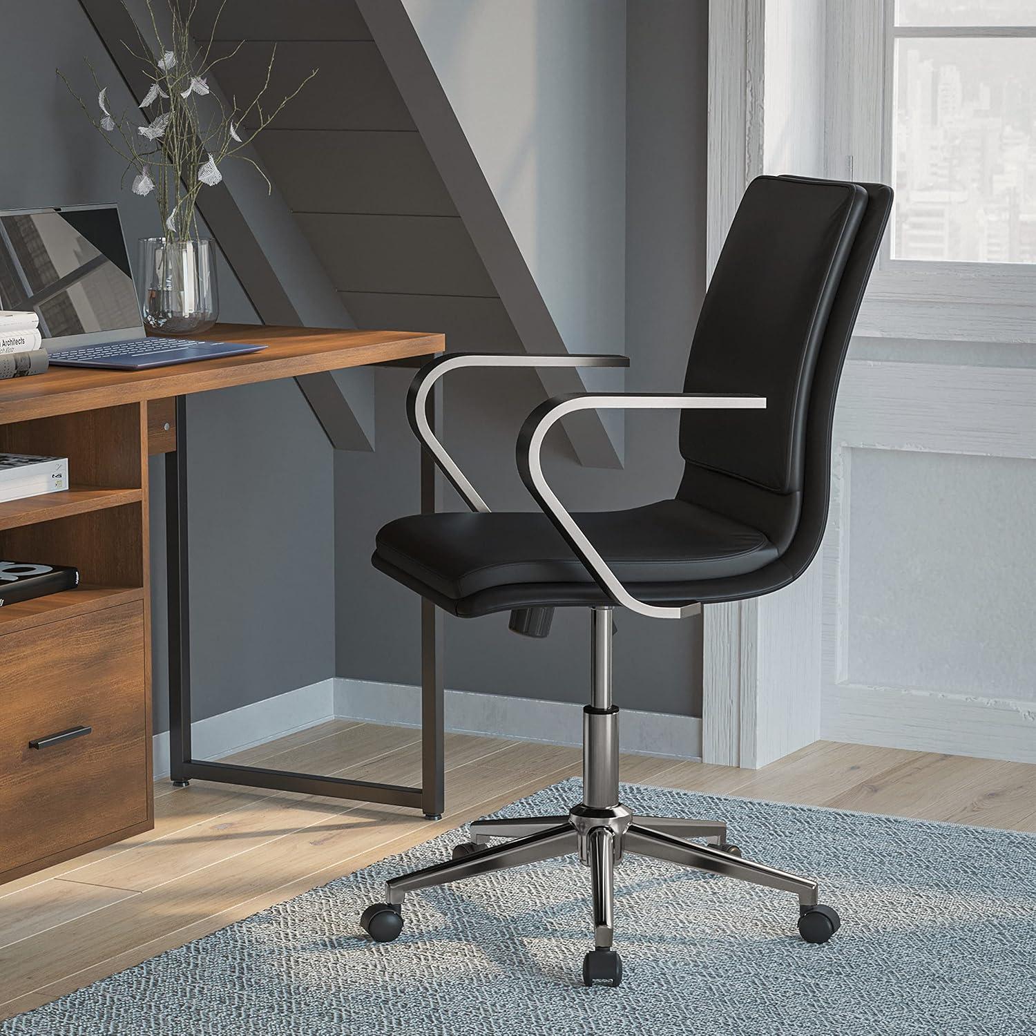 Flash Furniture Mid-Back Designer Upholstered Swivel Executive Office Chair with Armrests