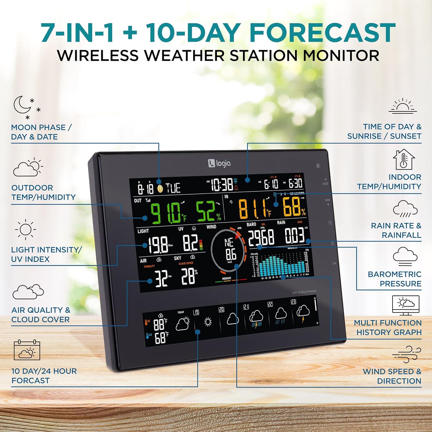 Logia 6'' Solar Powered Wireless Outdoor Weather Station