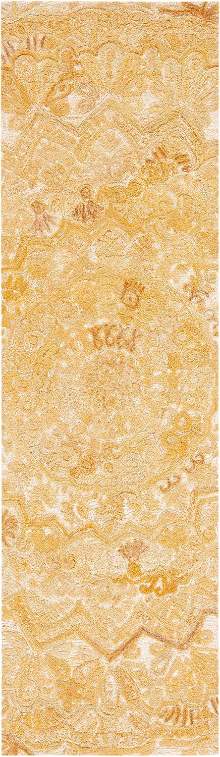 Marquee MRQ110 Hand Tufted Indoor Runner Rug - Yellow/Ivory - 2'3"x8' - Safavieh