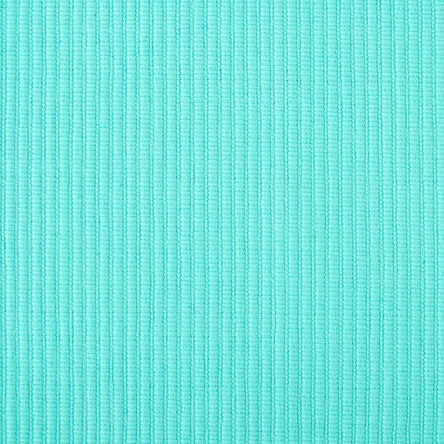 DII Modern Style Cotton Ribbed Placemat in Aqua Blue (Set of 6)