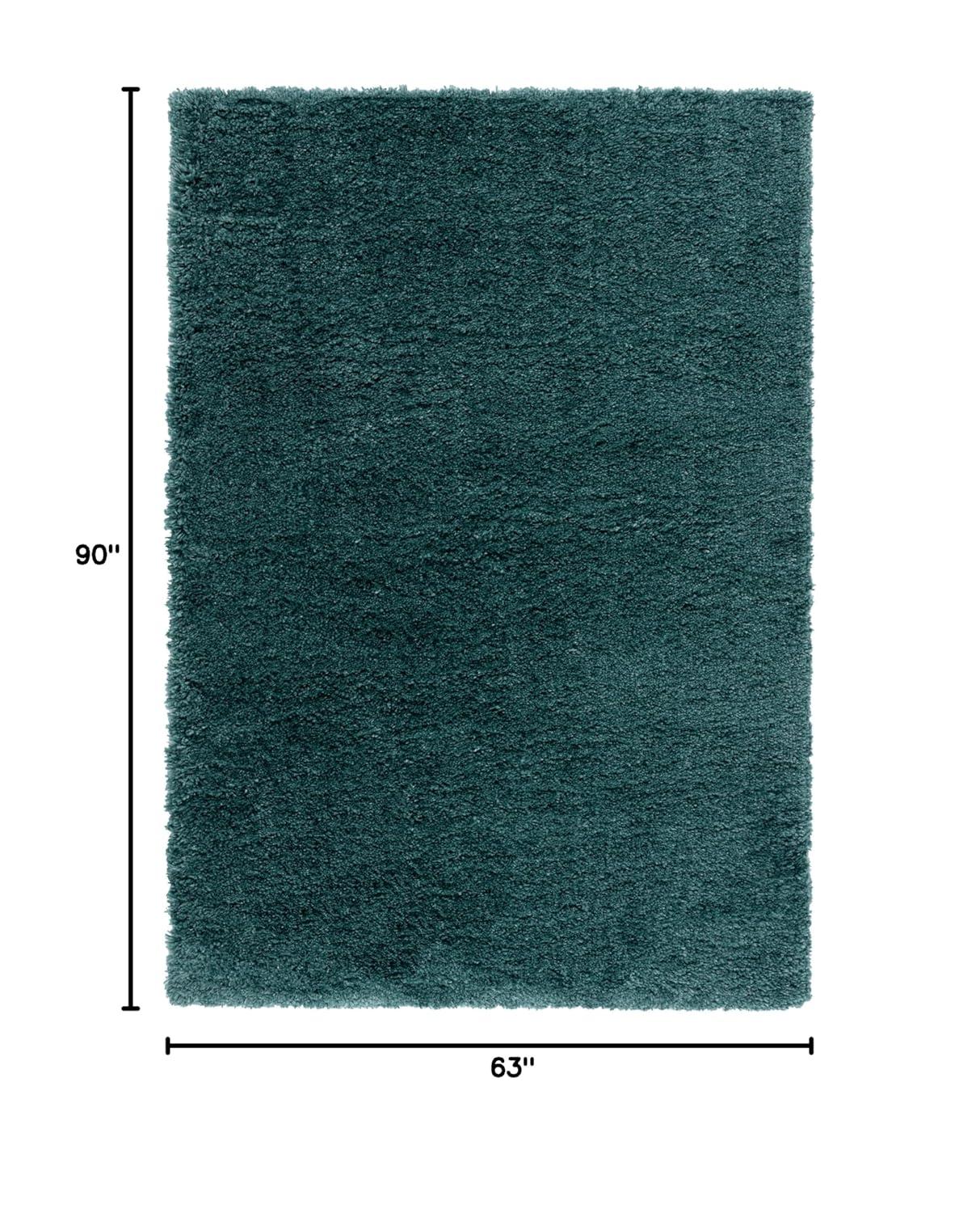 SAFAVIEH Fontana Jamie Solid Shag Area Rug, Dark Green, 5'3" x 7'6"