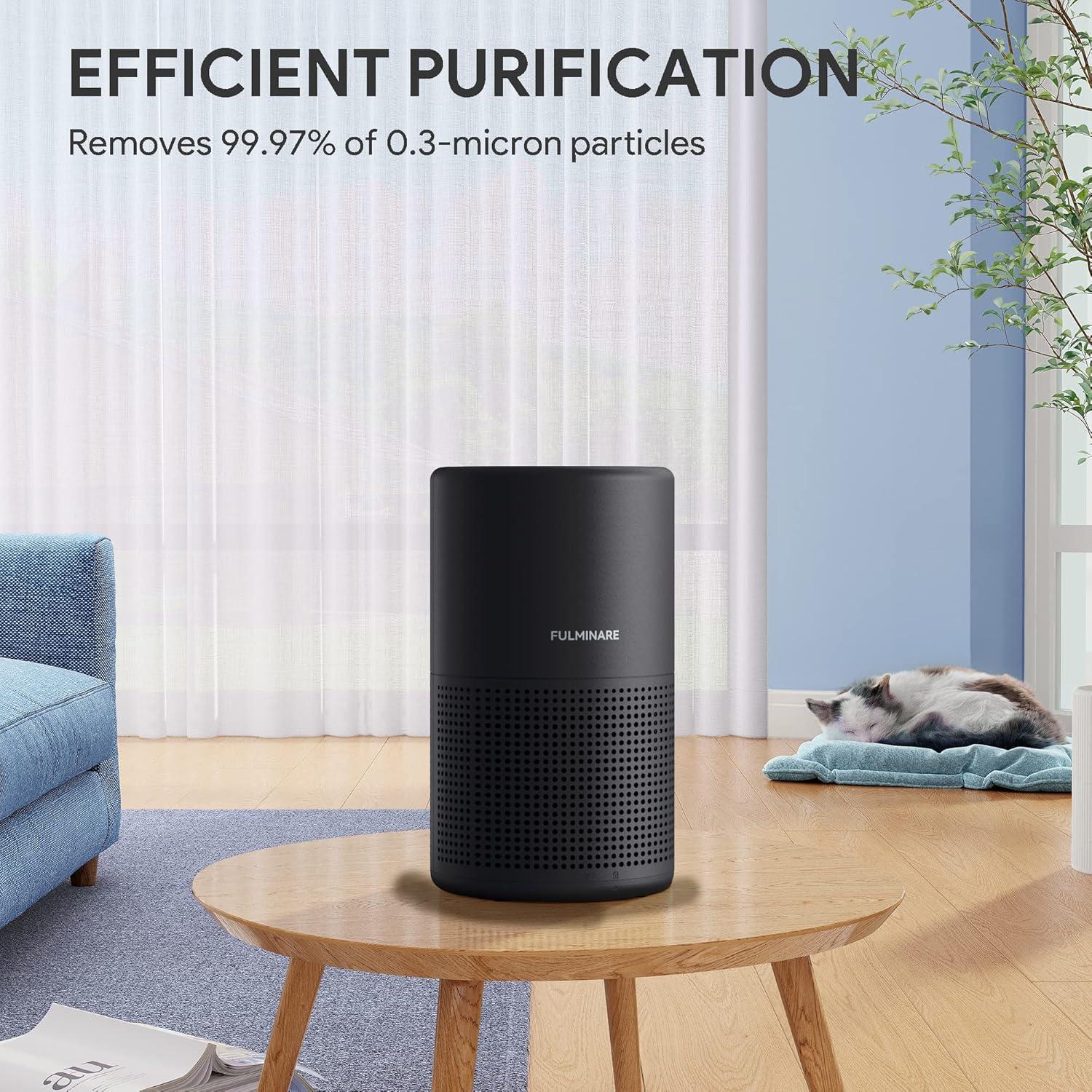 Air Purifiers for Bedroom, FULMINARE H13 True HEPA Air Filter, Quiet Air Cleaner With Night Light,Portable Small Air Purifier for Home, Office, Living Room