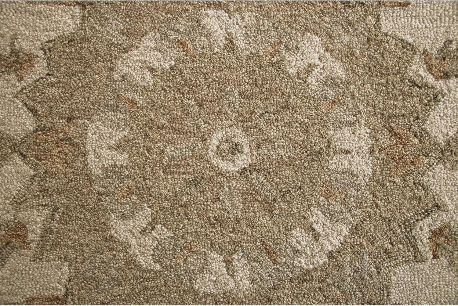 LR Home Daisey 2'3" x 3'10" Beige Classic Medallion Wool Hearth Indoor Area Rug