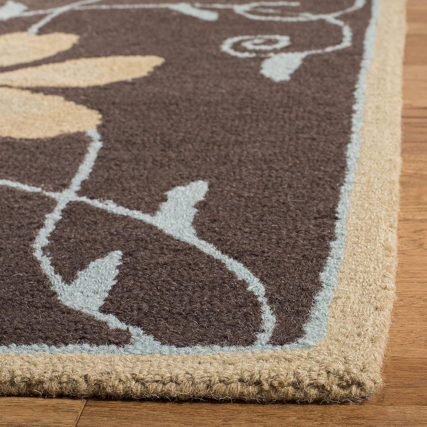 Blossom BLM784 Hand Hooked Area Rug - Brown/Multi - 8'x10' - Safavieh.