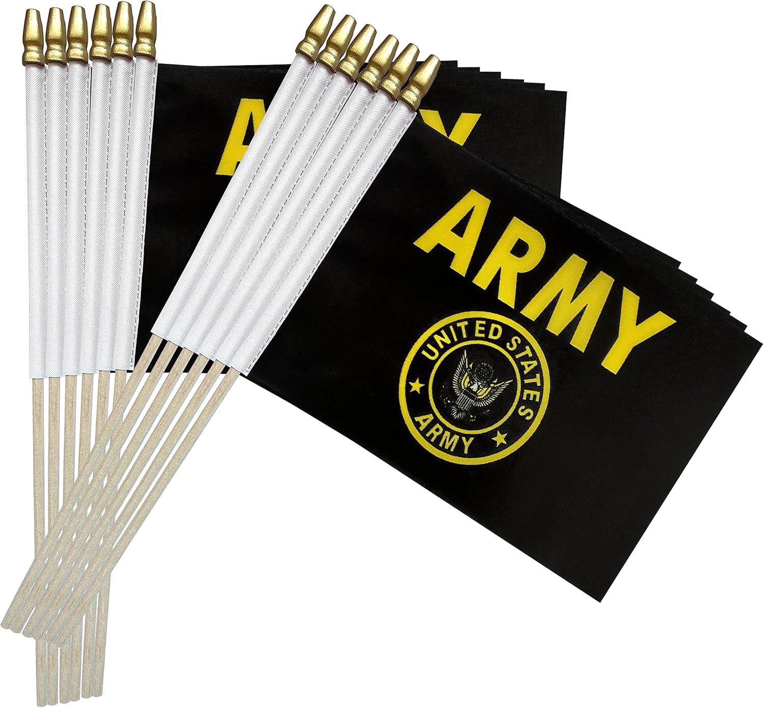 5" x 8" Polyester Mini Hand Held Military Outdoor Flag, 12 Pack