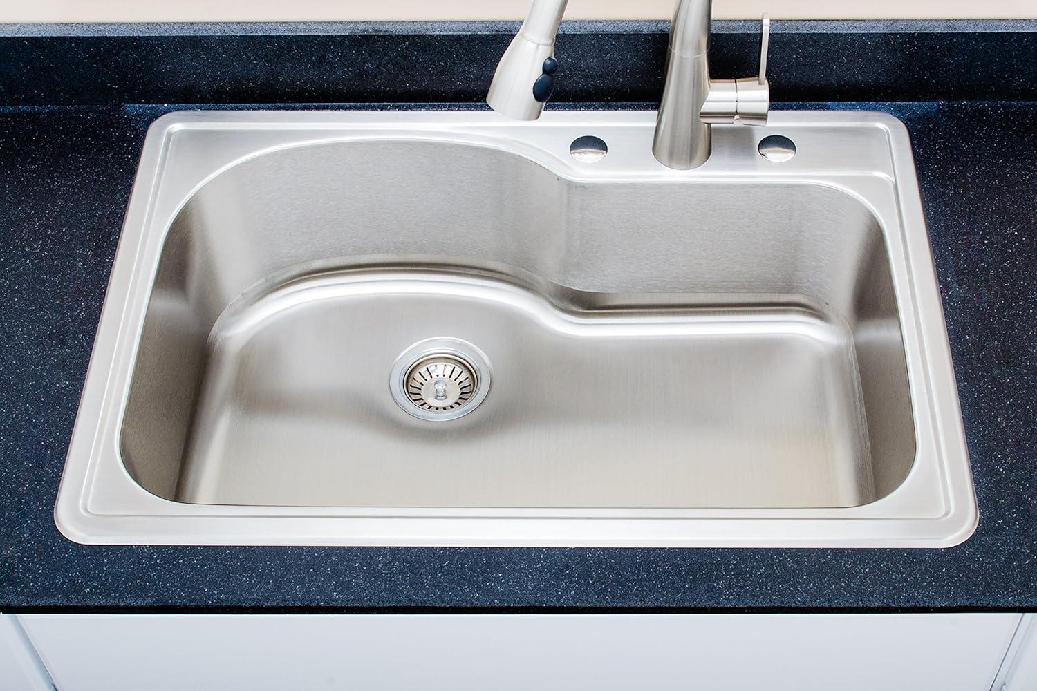 33'' L Drop-In Stainless Steel Kitchen Sink