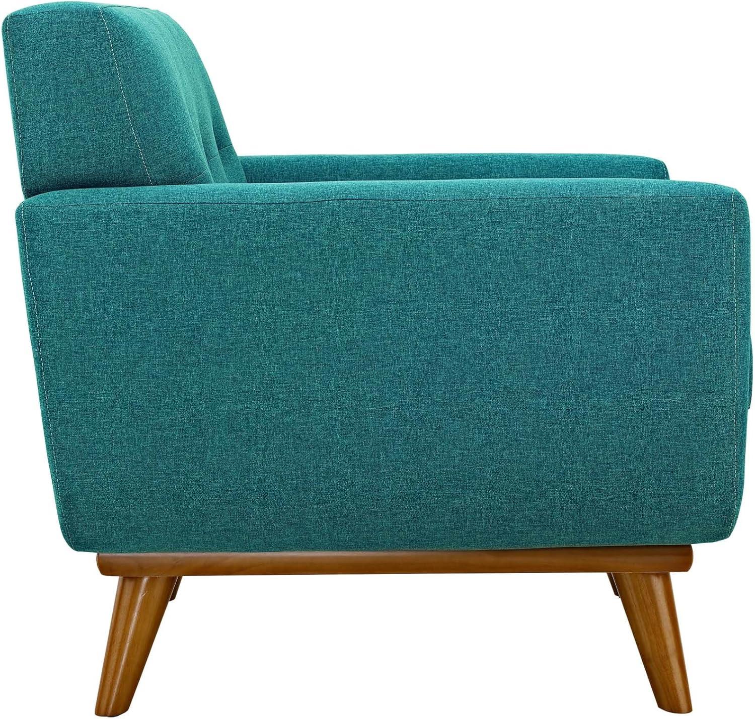 Modway Engage Upholstered Fabric Armchair in Teal