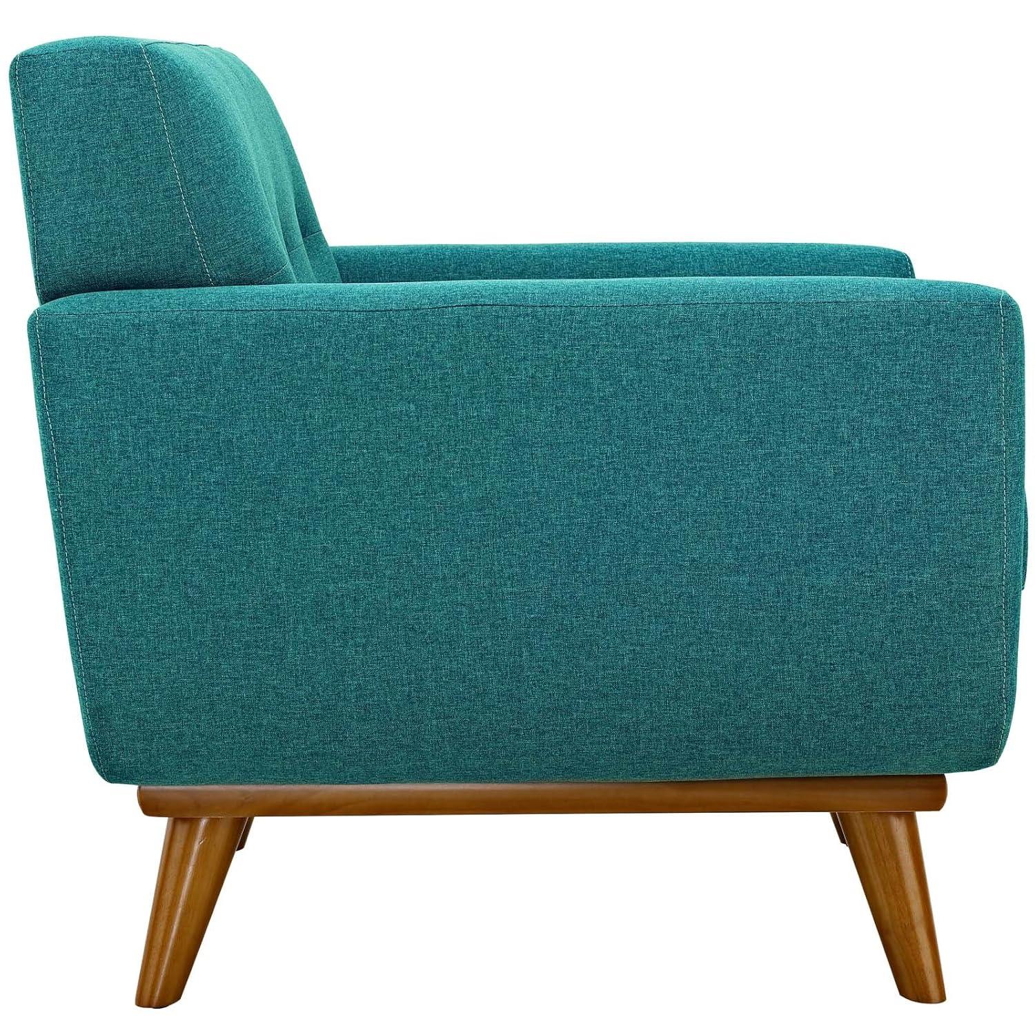 Modway Engage Upholstered Fabric Armchair in Teal