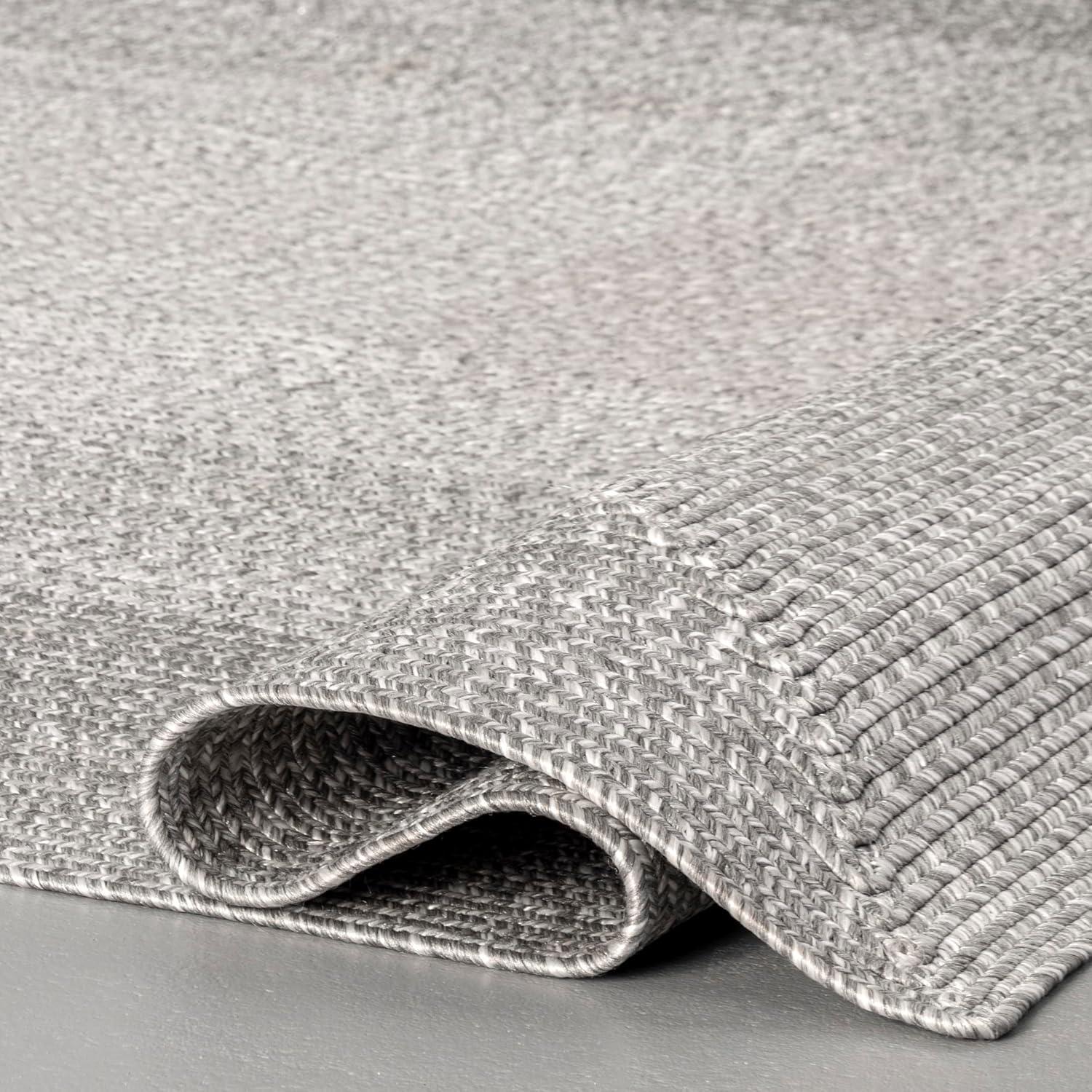 Nuloom Jayda Braided Gradience Indoor/Outdoor Outdoor - Light Gray 4' x 6'