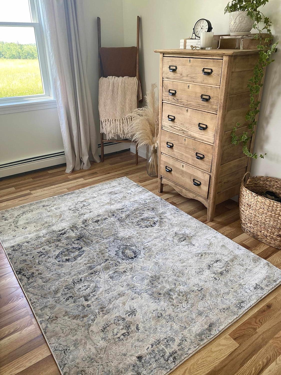 Hauteloom Rectangle Area Rug  Charcoal