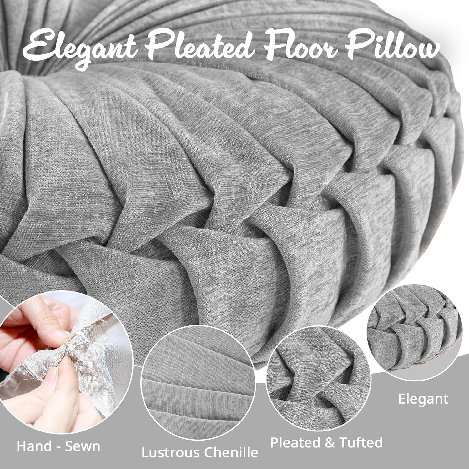 Intelligent Design Loretta Poly Chenille Round Floor Pillow Cushion