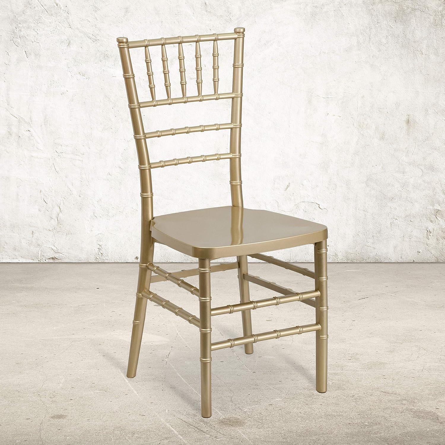 Elegant Gold Resin Chiavari Mid-Back Banquet Chair