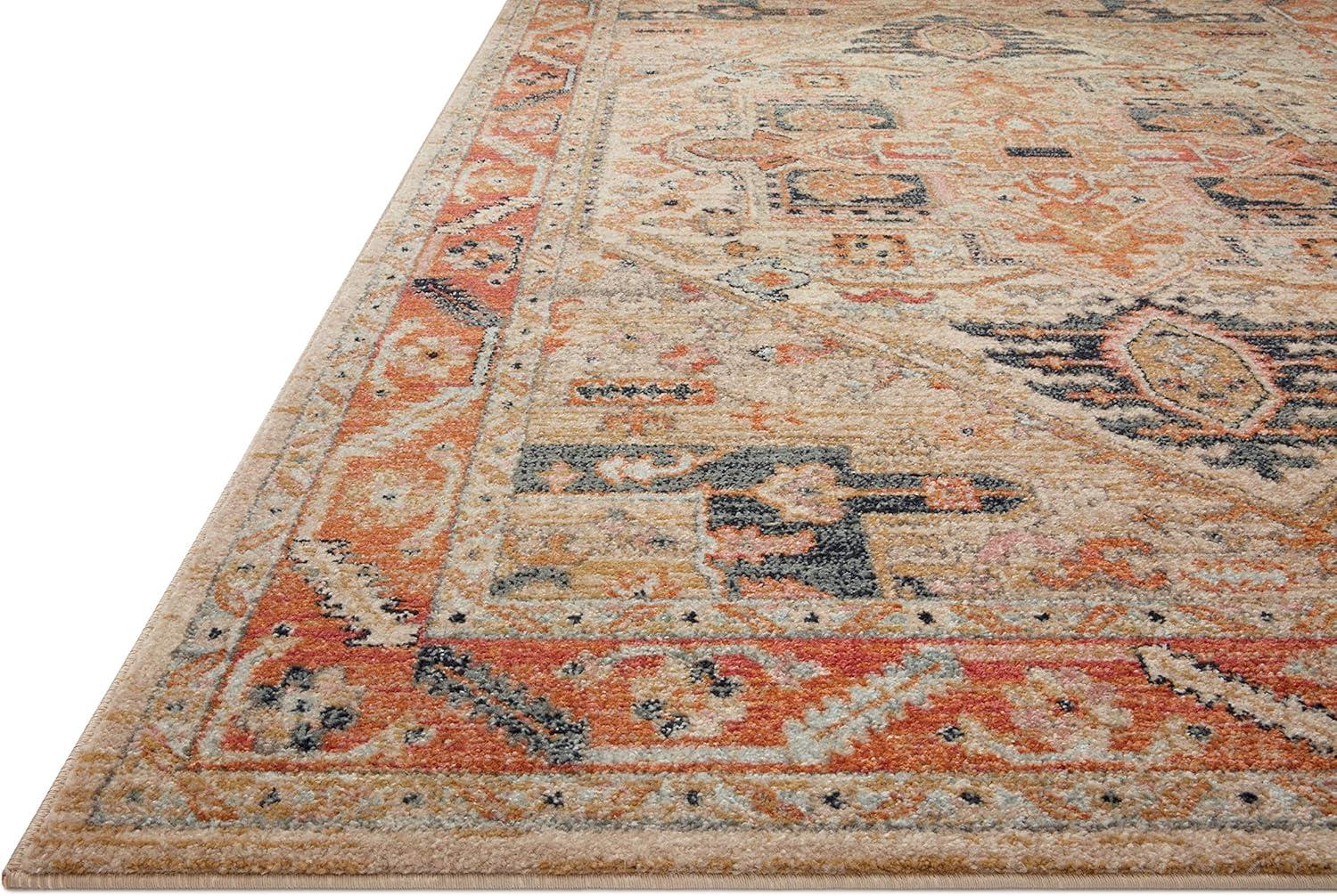 Multicolor Antique-Inspired 4' x 6' Synthetic Area Rug