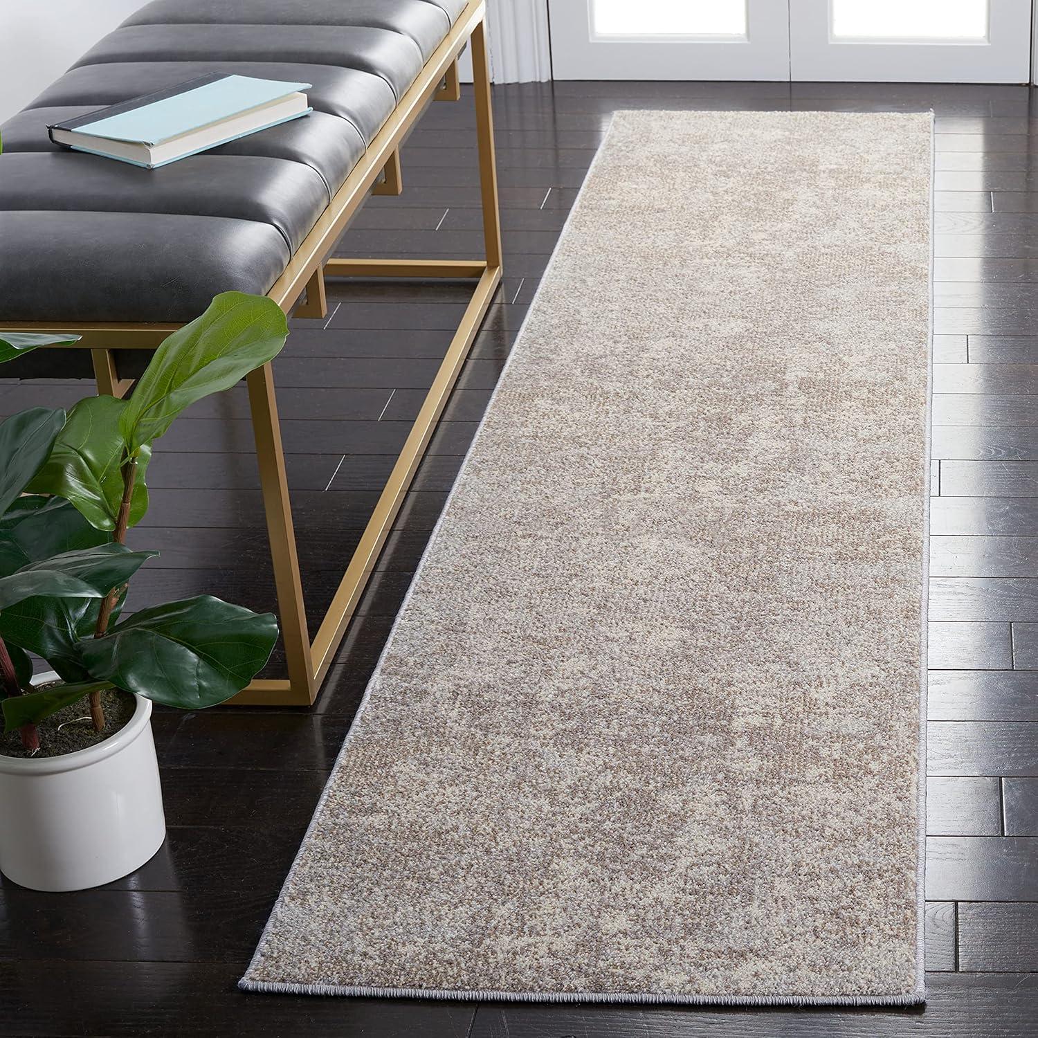 Madison MAD471 Power Loomed Indoor Runner Rug - Grey/Beige - 2'2"x16' - Safavieh