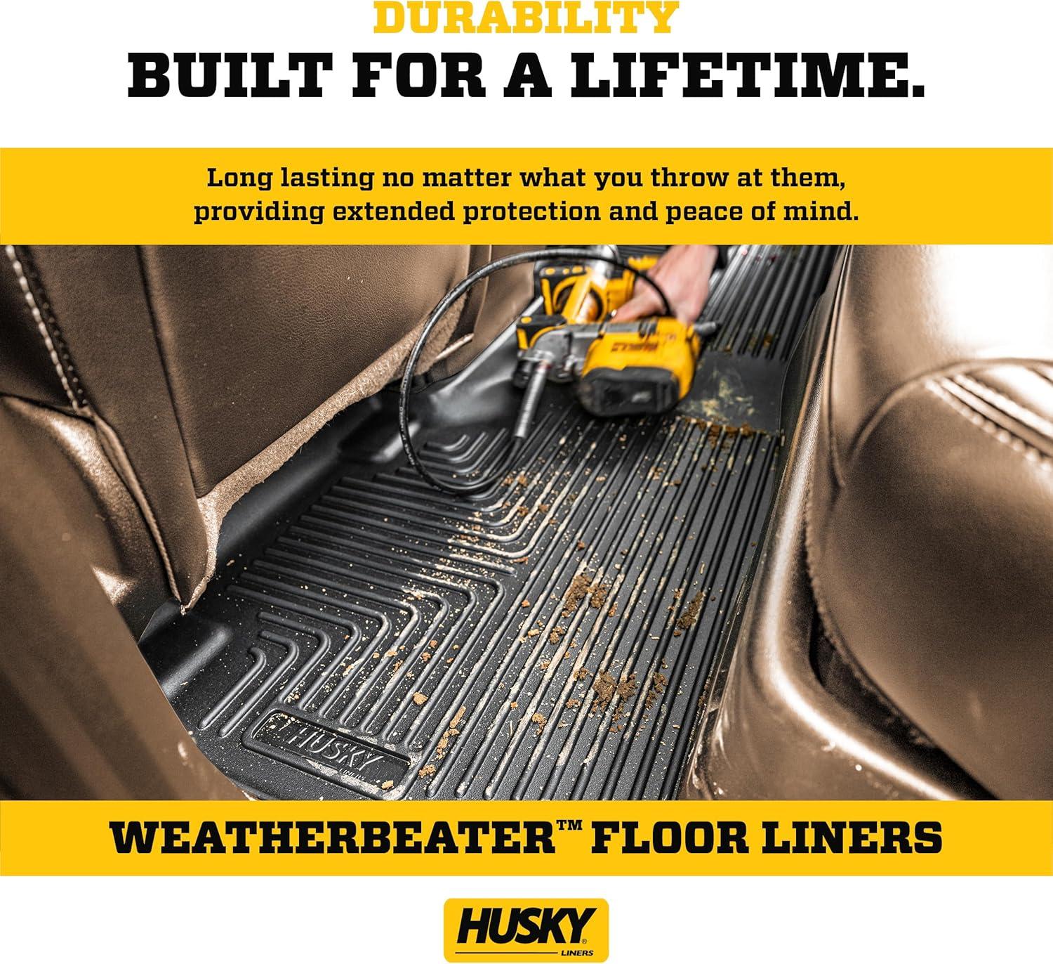 Husky Liners by RealTruck Weatherbeater Floor Mats Fits 2013-2017 Honda Accord Sedan Front & 2nd Row, 3-pc Tan-98483