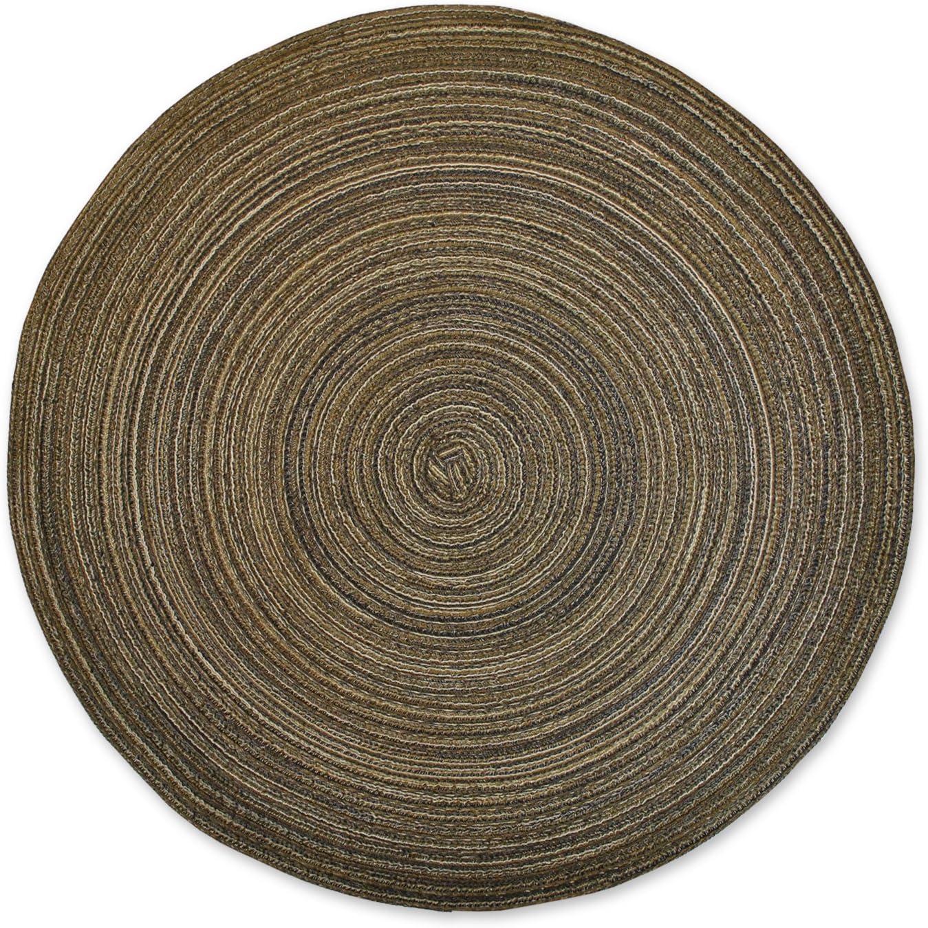 Set of 6 Variegated Lurex Round Woven Placemat Brown - Design Imports