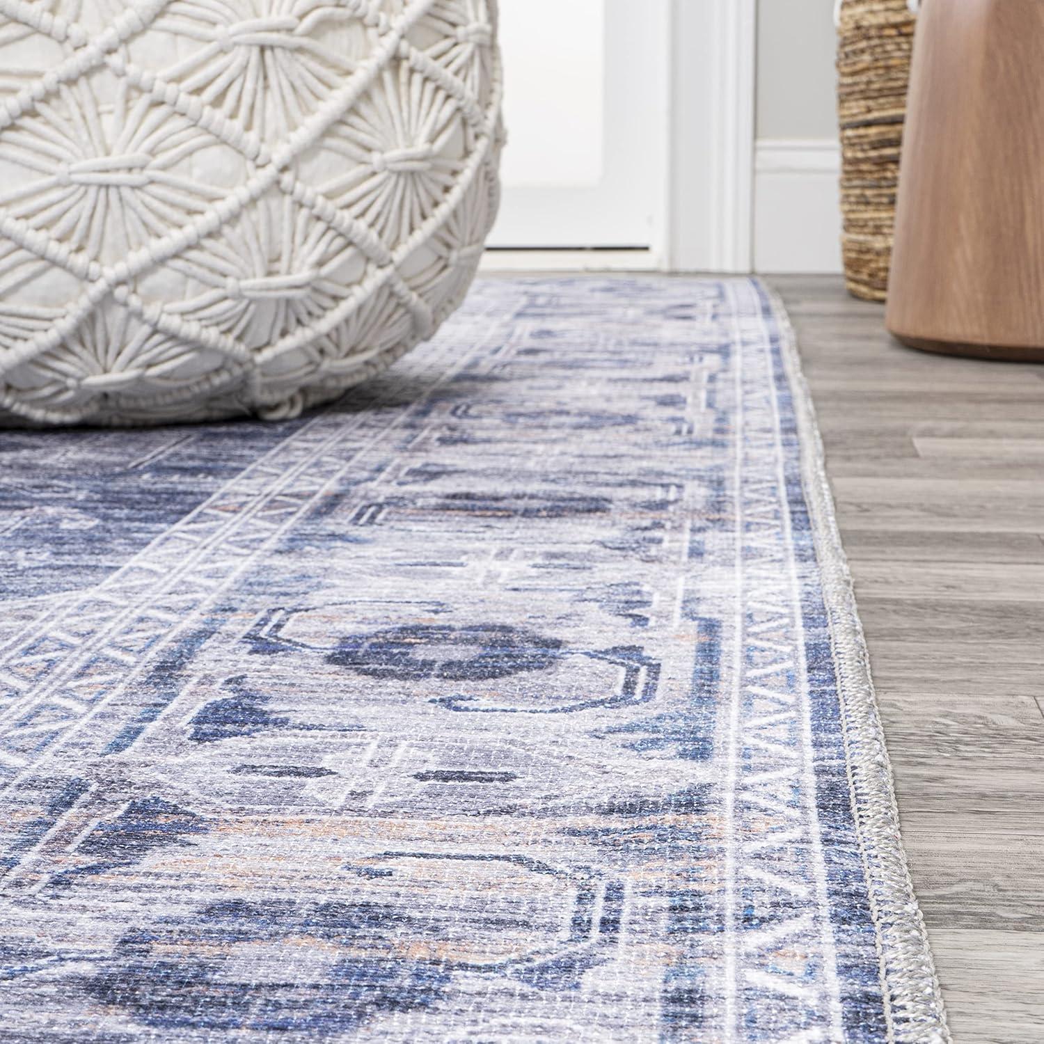 Alanya Ornate Medallion Washable Area Rug - JONATHAN Y