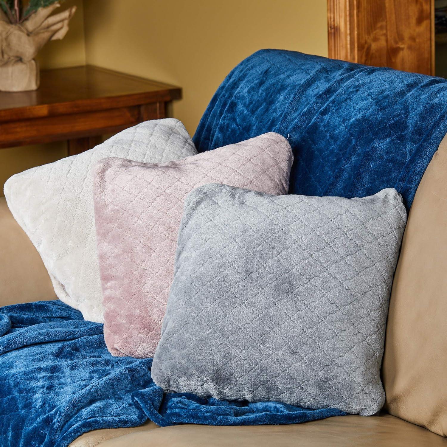 Outrageously Soft Convertible Cozee Blanket and Pillow - 2 in 1 Throw and Pillow - 60 x 70 Inches - Blue