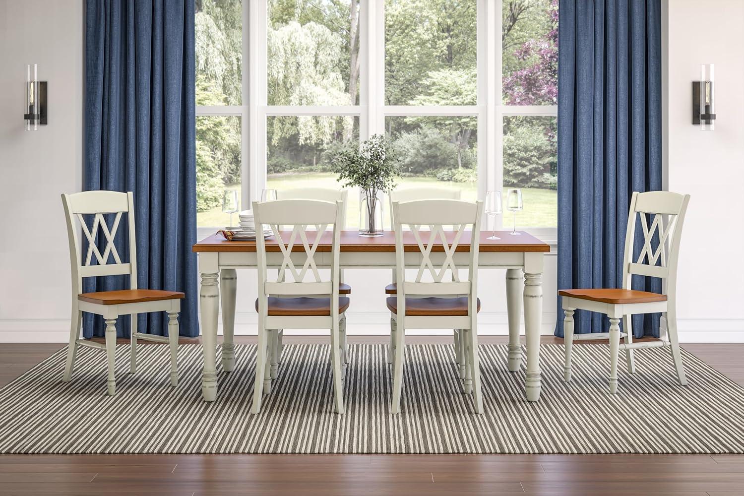 Monarch White/Oak 5Piece Dining Set by Home Styles, 7 Piece