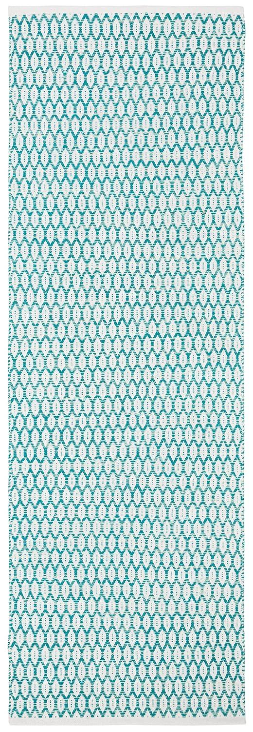 Montauk MTK608 Hand Woven Indoor Runner Rug - Aqua/Ivory - 2'3"x7' - Safavieh