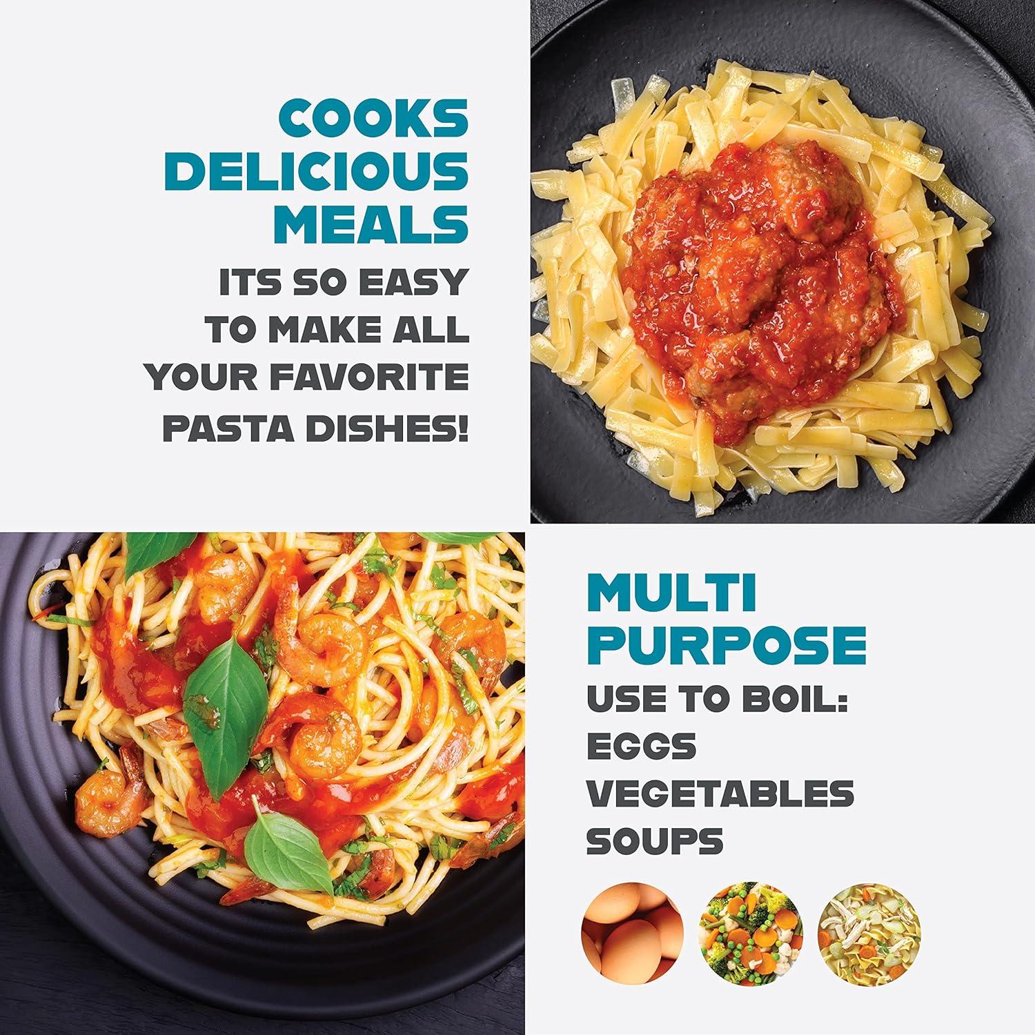 Gotham Steel Gotham Steel Stock Multipurpose Pasta Pot with Strainer Lid & Twist and Lock Handles