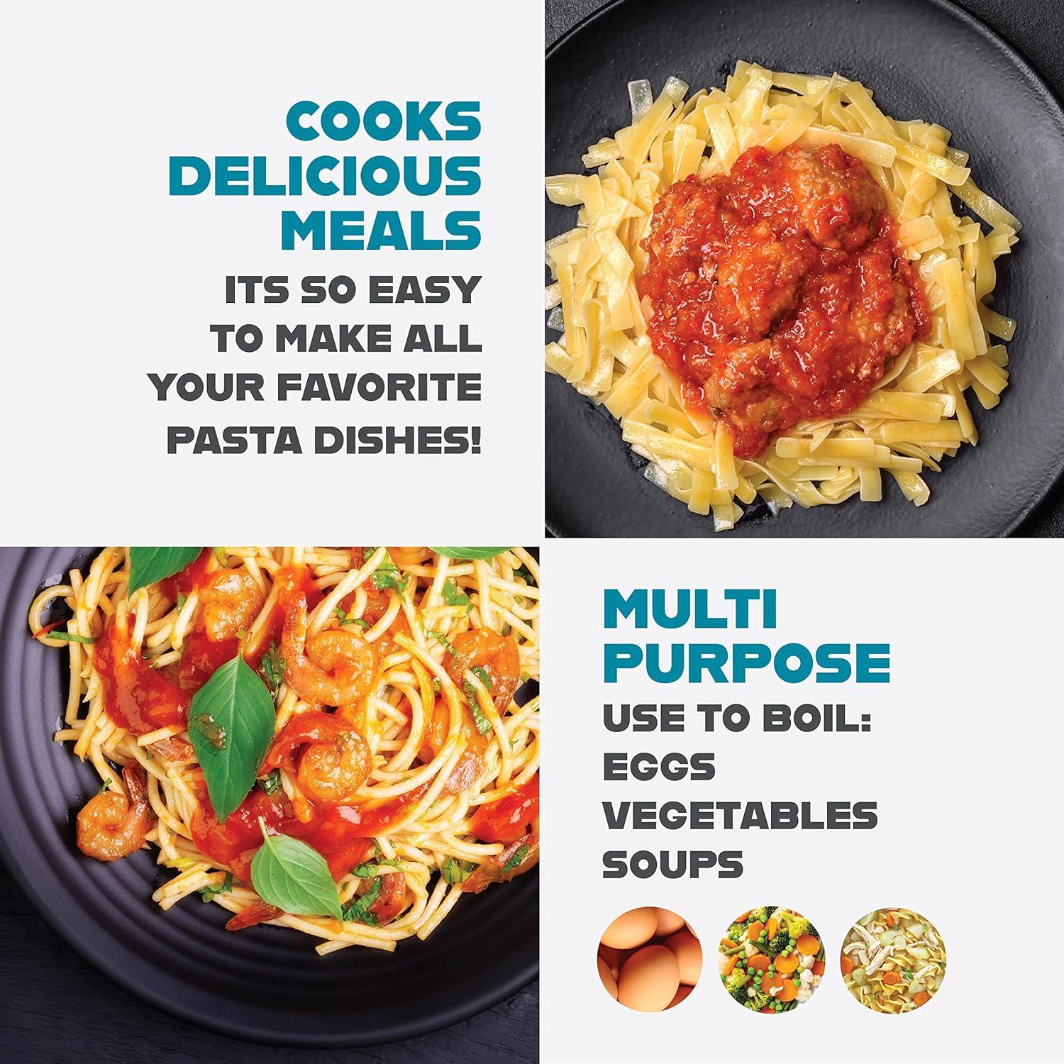 Gotham Steel Gotham Steel Stock Multipurpose Pasta Pot with Strainer Lid & Twist and Lock Handles