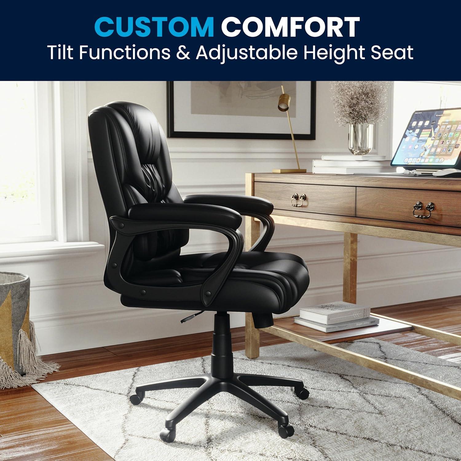 Flash Furniture Flash Fundamentals Big & Tall 400 lb. Rated LeatherSoft Swivel Office Chair with Padded Arms