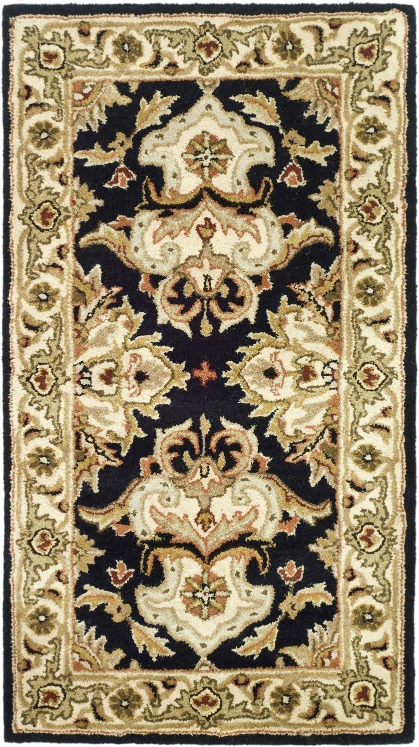 Heritage HG817 Hand Tufted Area Rug - Black/Ivory - 8'x8' - Safavieh.