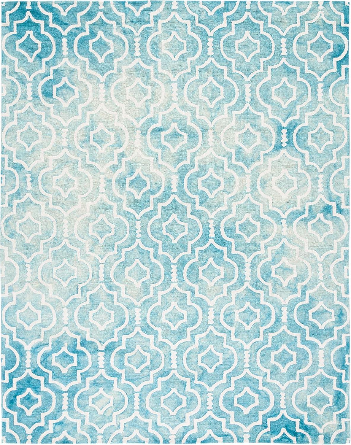Dip Dye DDY538 Hand Tufted Indoor Area Rug - Turquoise/Ivory - 8'x10' - Safavieh