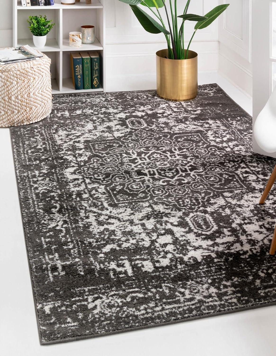 Arlington Medallion 3' x 5' Dark Gray Synthetic Rectangular Rug