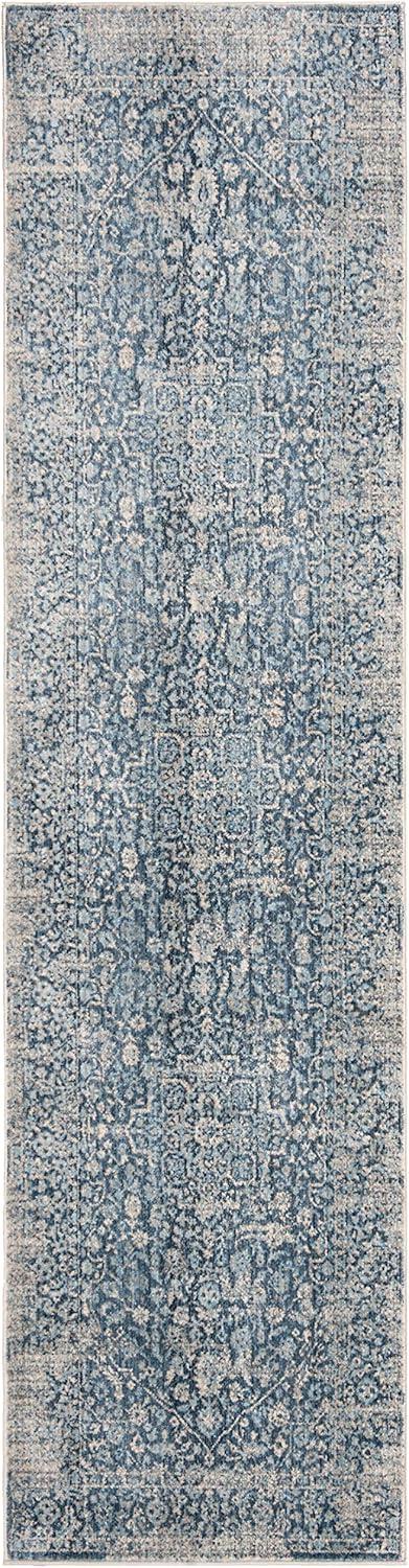 Vintage Persian VTP484 Power Loomed Runner Rug - Blue/Ivory - 2'2"x12' - Safavieh.