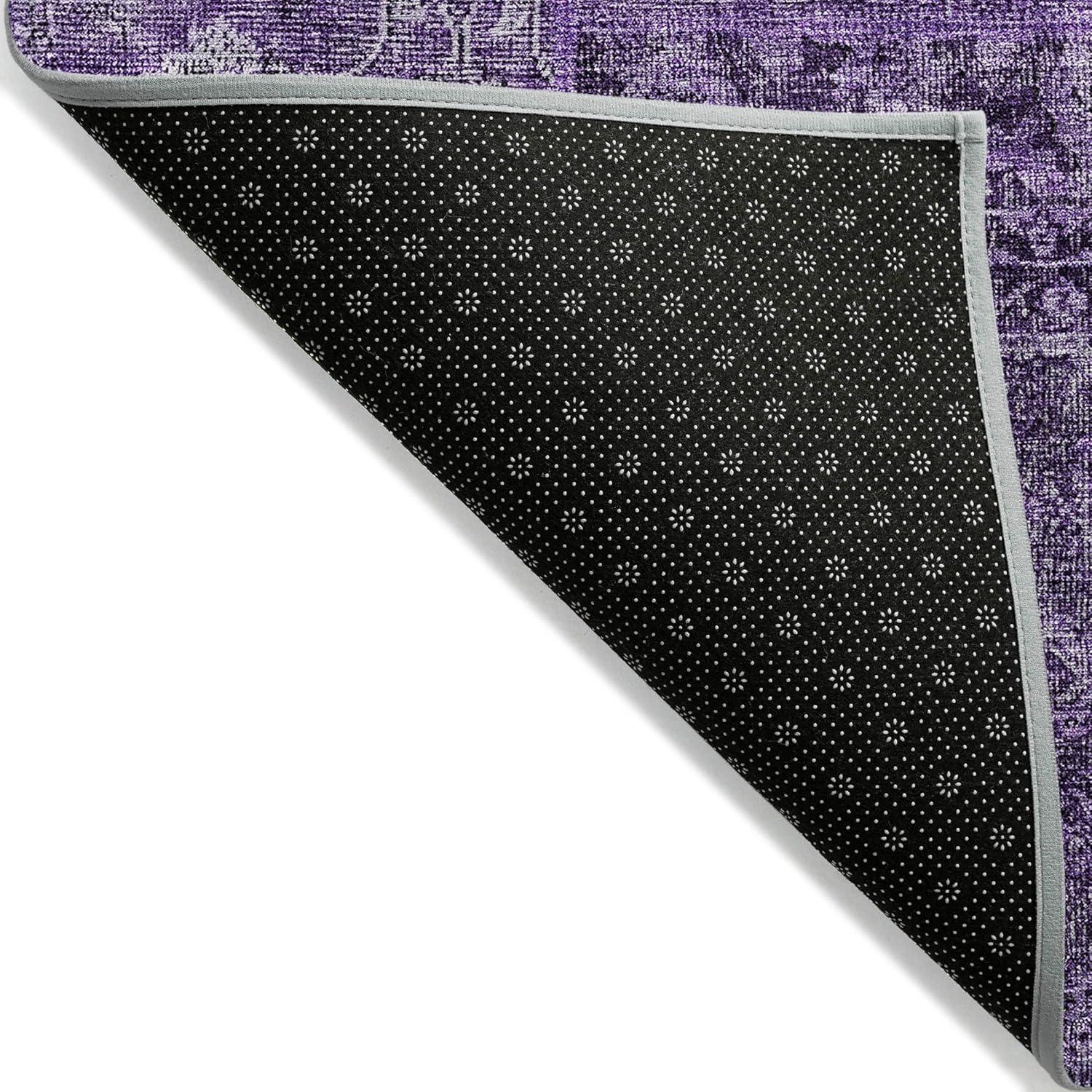 Addison Rugs Chantille Indoor/Outdoor Transitional Patchwork Eggplant Washable Rectangle Rug, 1'8" x 2'6"