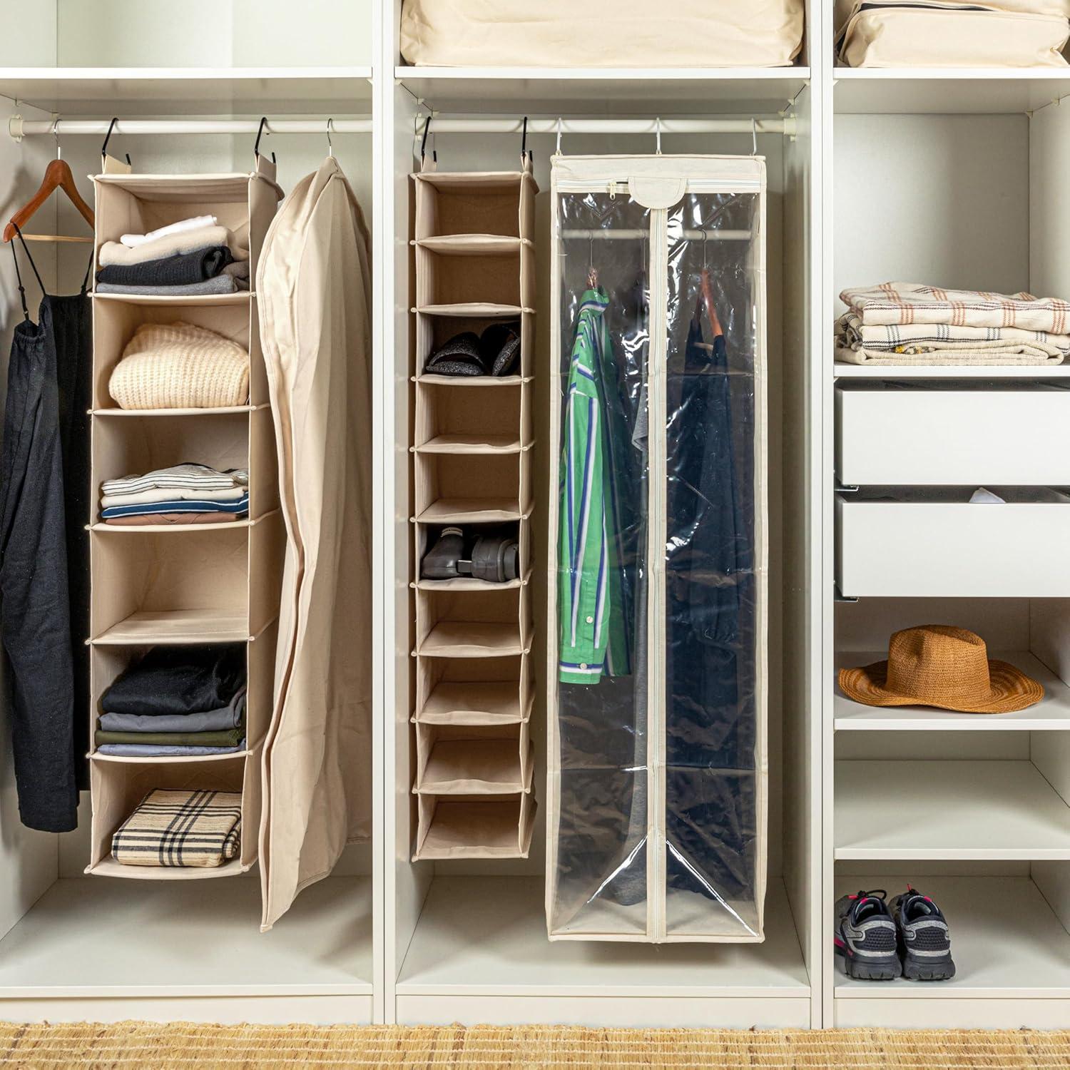 Household Essentials Hanging Closet Organizer, White