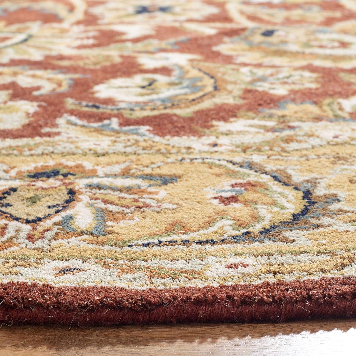 Classic CL758 Hand Tufted Area Rug - Rust/Camel - 5' round - Safavieh.