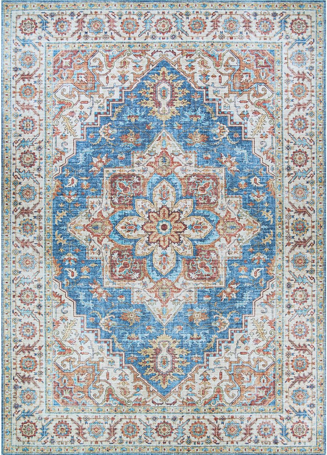 Couristan Pasha Sarouk Navy Area Rug