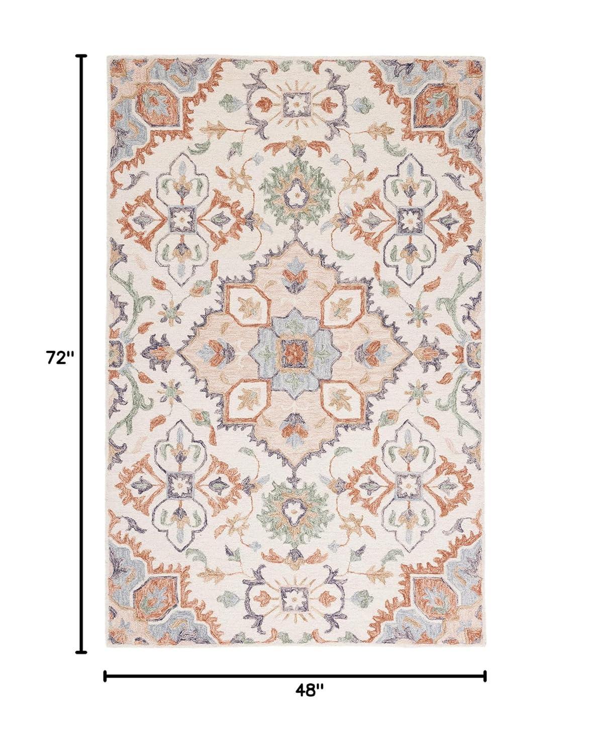 Metro MET354 Hand Tufted Indoor Area Rug - Ivory/Green - 4'x6' - Safavieh