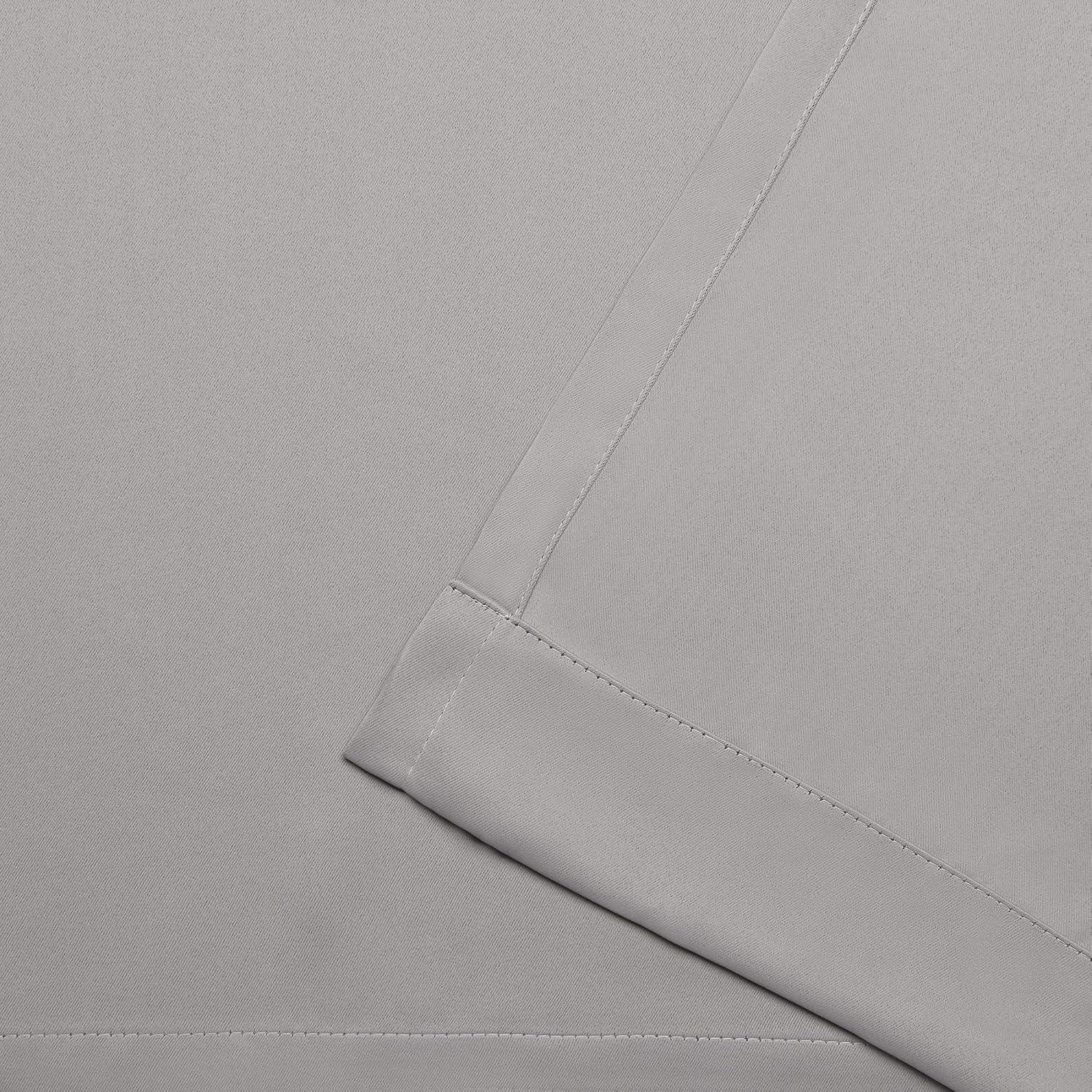 Exclusive Home Sateen Twill Woven Room Darkening Blackout Grommet Top Curtain Panel Pair, 52"x84", Veridian Grey