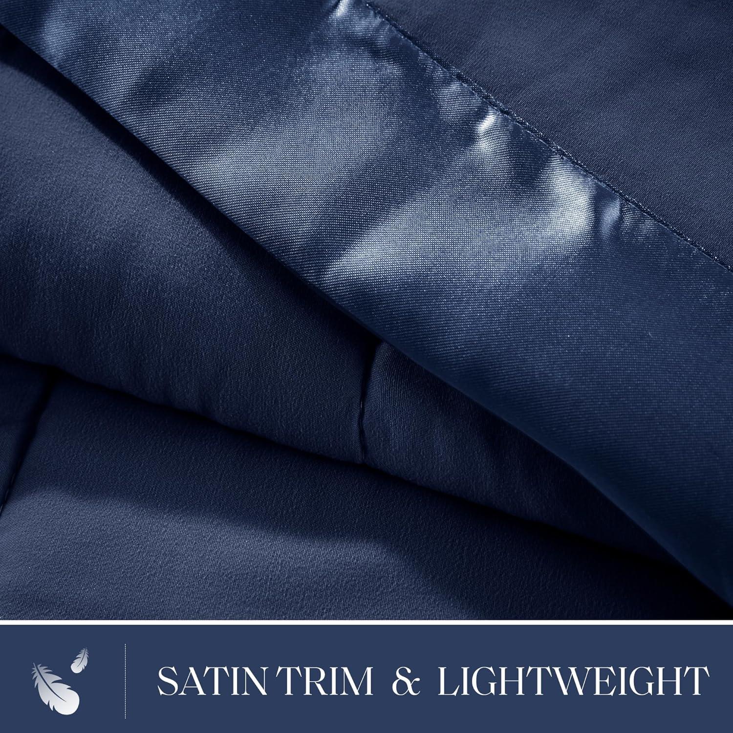 Lightweight Down Alternative Blanket with Satin Trim