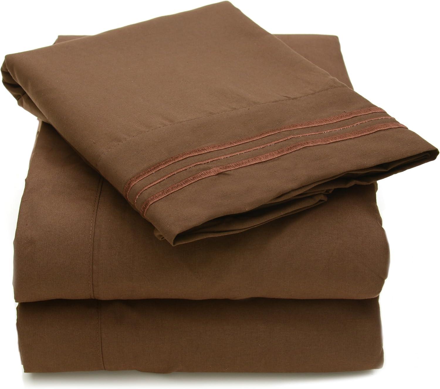 Sweet Home Collection Luxurious Classic Soft Solid 1800 Series Microfiber Sheet Set, Various Colors and Sizes