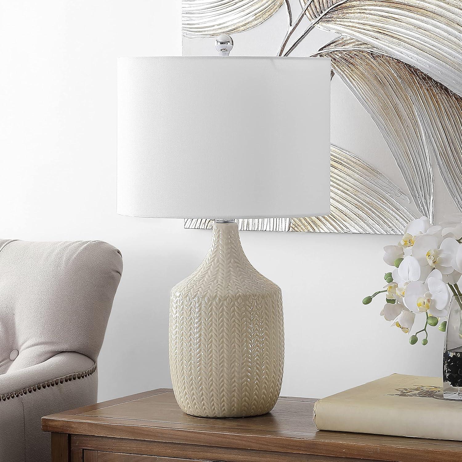 SAFAVIEH Secia 25 in. Modern Artistic Table Lamp, Cream